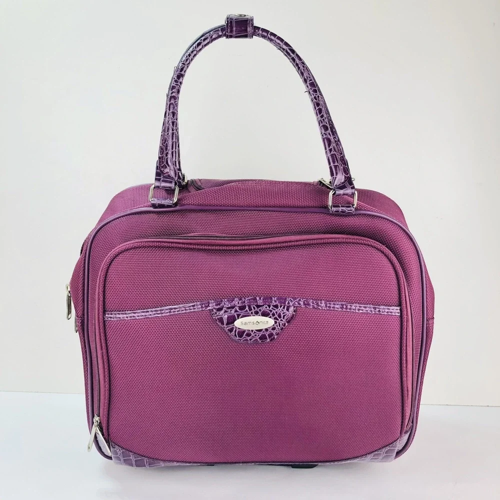 Samsonite Silhouette Carry-On Suitcase Purple 2-Wheel Under Seat Luggage